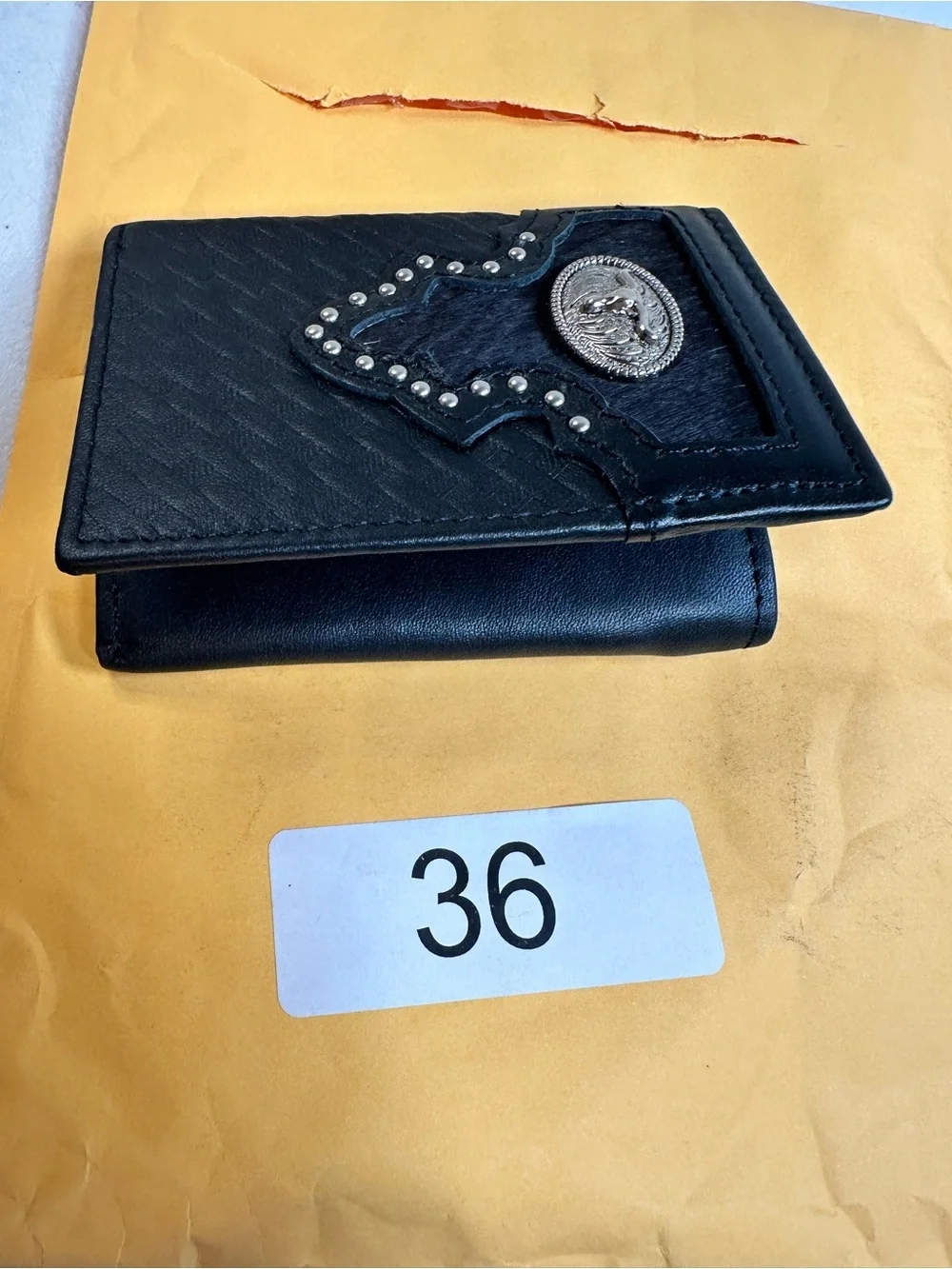 NWT Texas West Premium Genuine Leather Black Western Tri-Fold Men’s Wallet
